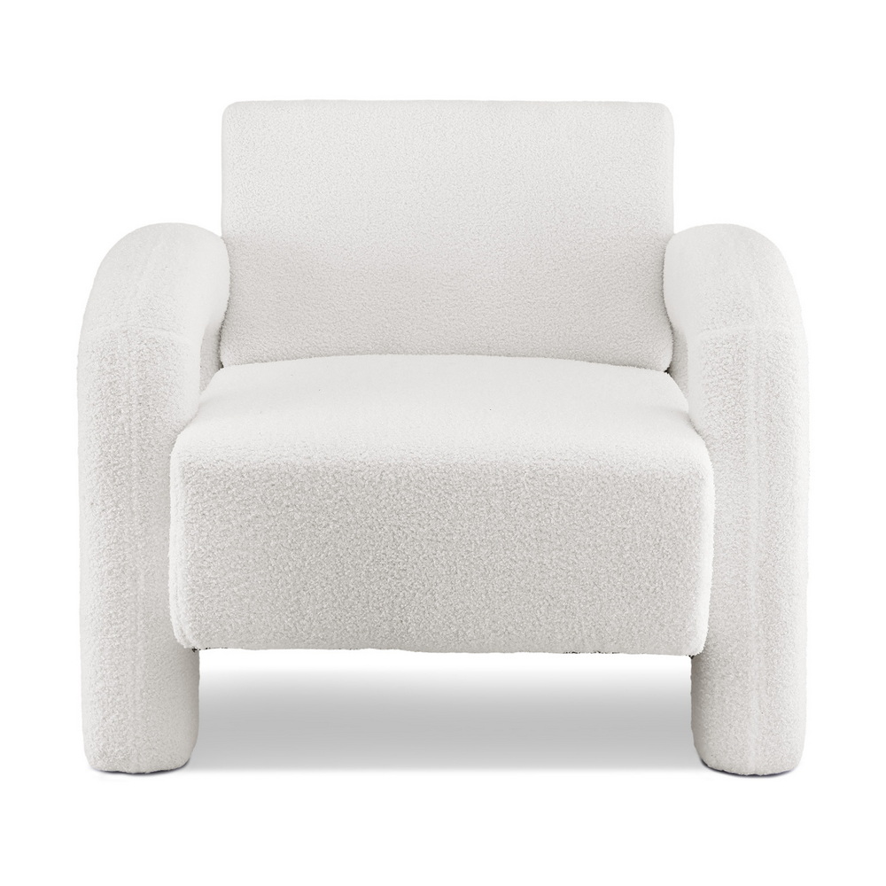 Artiss Curved Seat Boucle Armchair White view 4