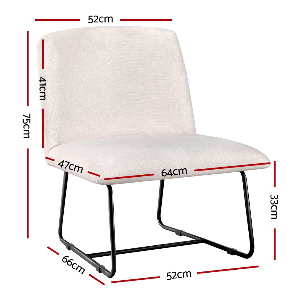 Artiss Cross Leg Armchair Beige view 2