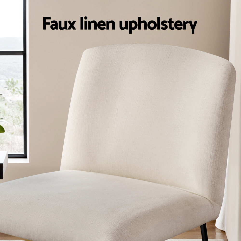 Artiss Cross Leg Armchair Beige view 5