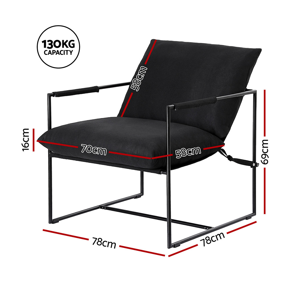 Artiss Sling Armchair Black view 2