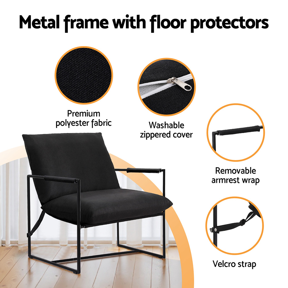 Artiss Sling Armchair Black view 5