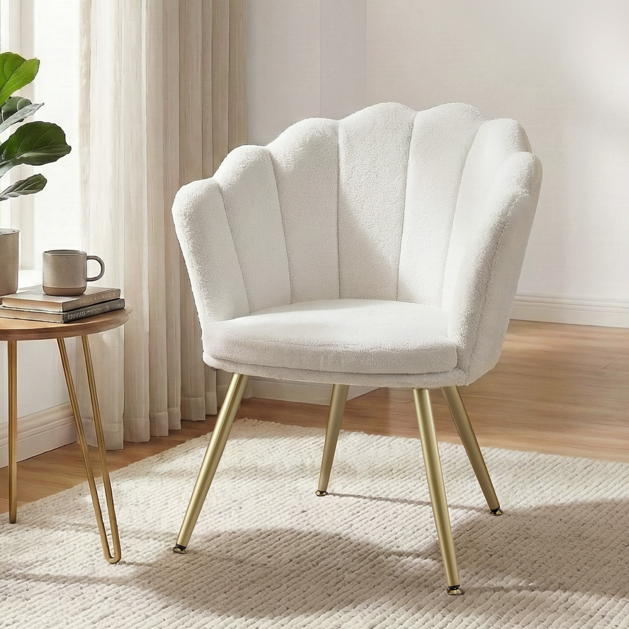 Artiss Callista Teddy Fleece Armchair White