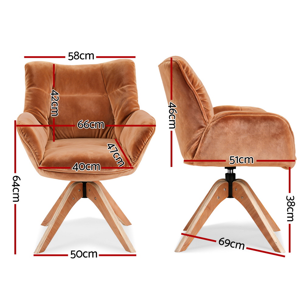 Artiss Velvet Swivel Nursing Armchair in 2 Colours view 2