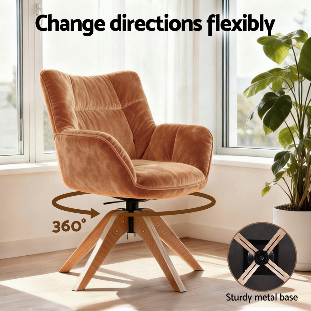 Artiss Velvet Swivel Nursing Armchair in 2 Colours view 4