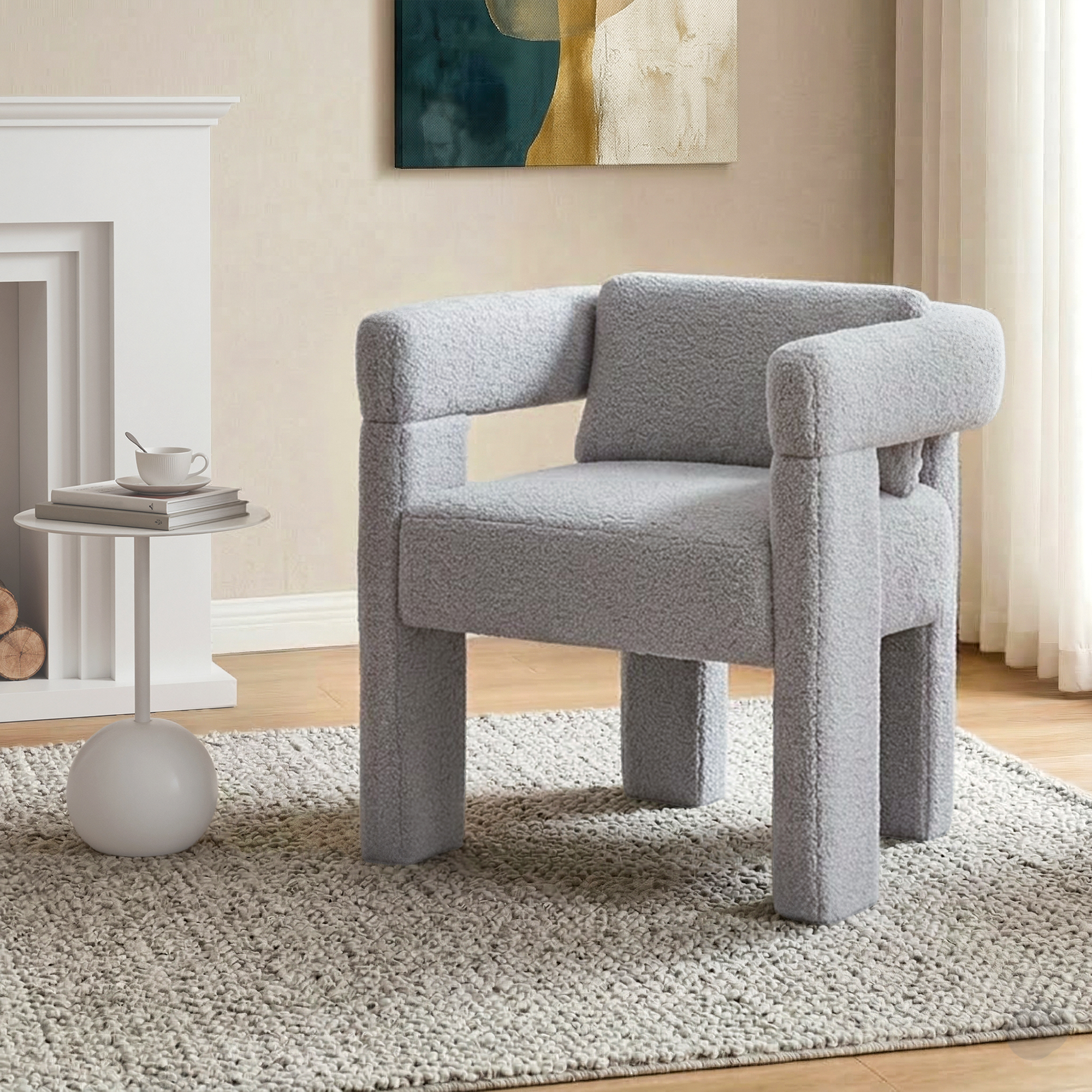 Artiss Boucle Lounge Armchair Grey