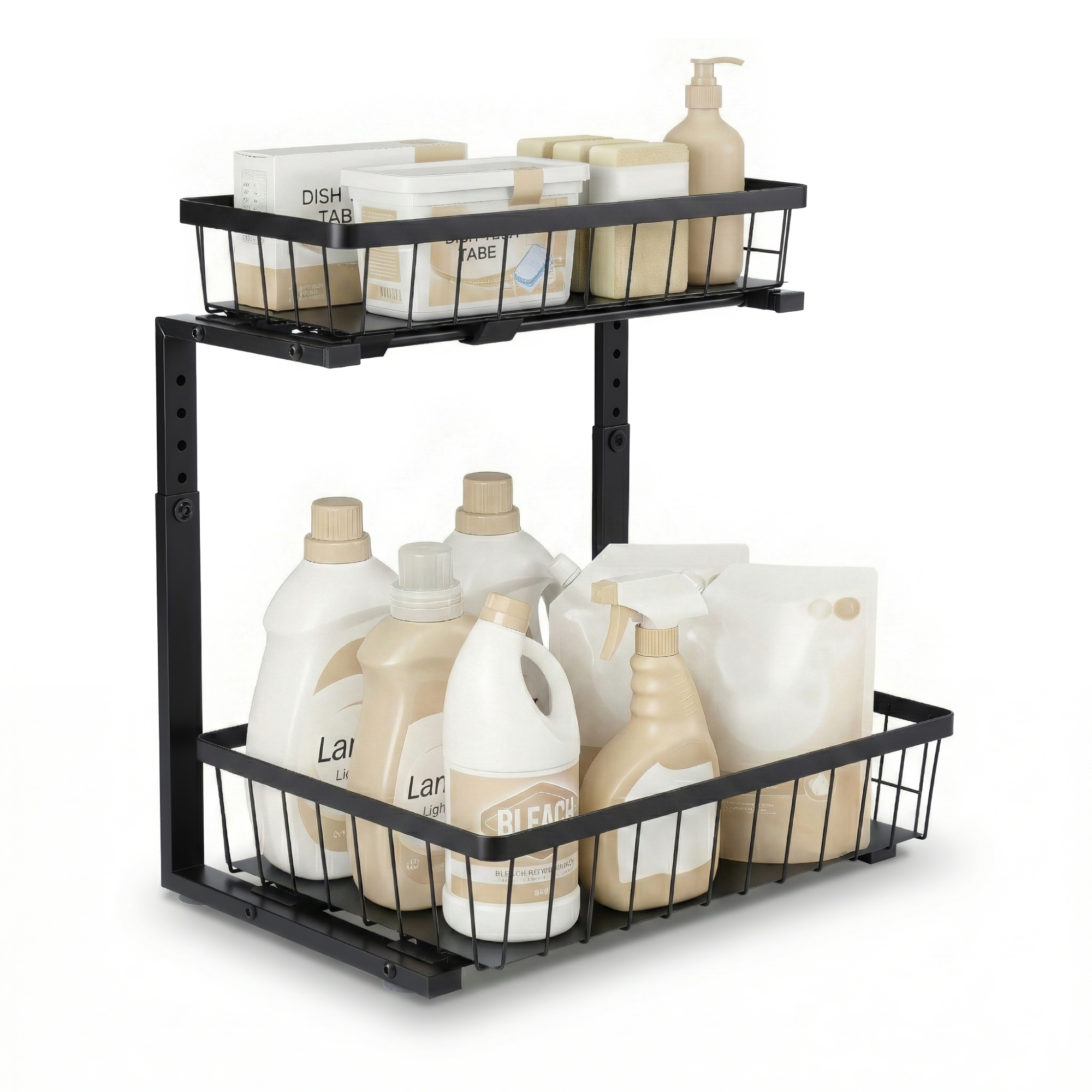 Artiss Under Sink Organizer 2 Drawers Adjustable in 2 Colours