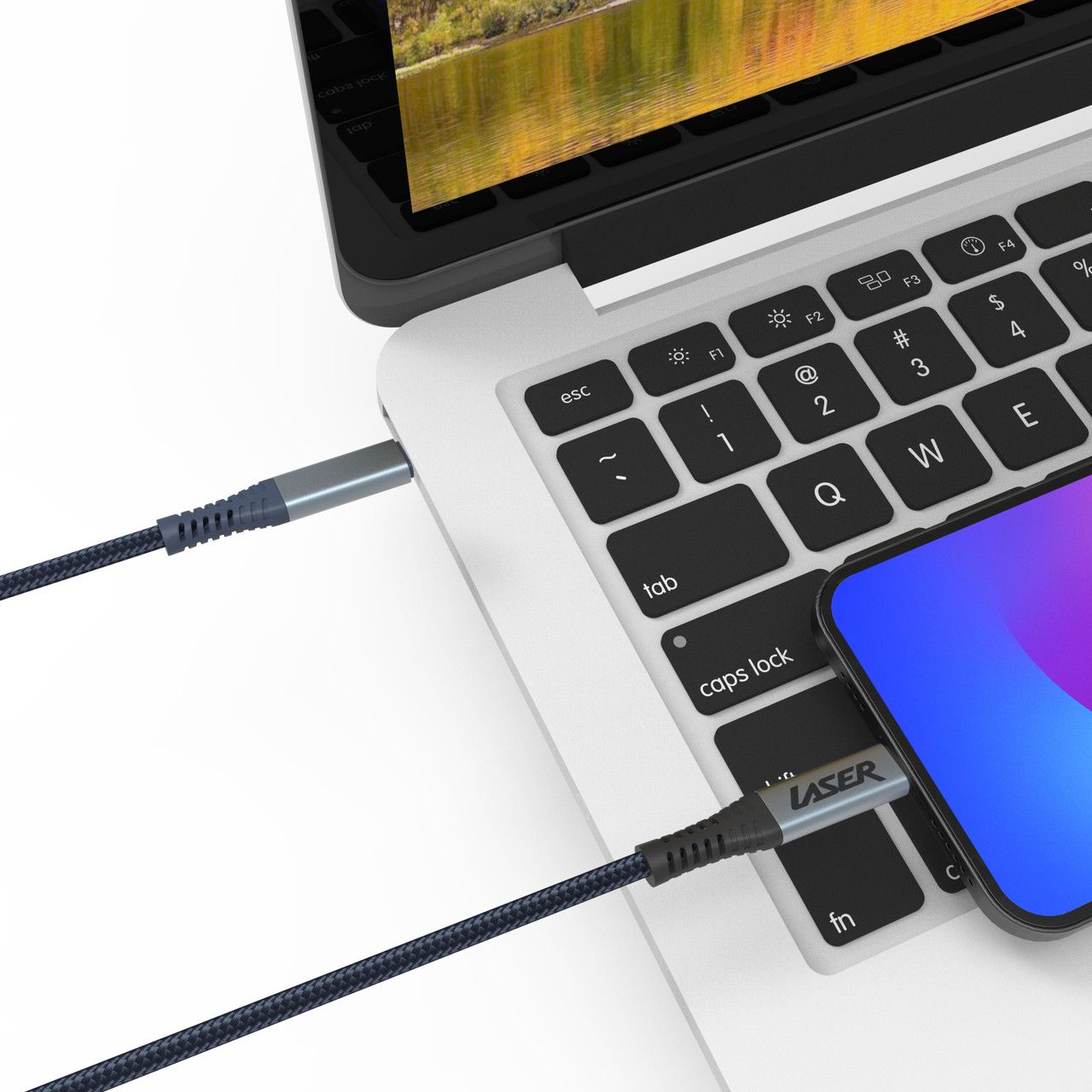 Laser 100W USB-C to USB-C Thunderbolt Braided Cable 1M view 2