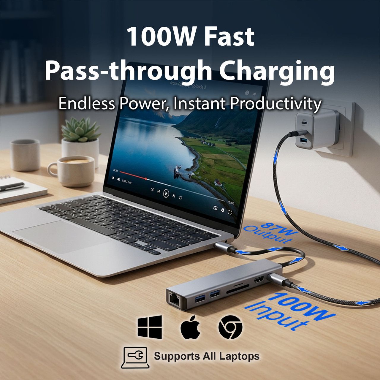 Laser USB-C 7 Port Hub with HDMI and Ethernet view 4