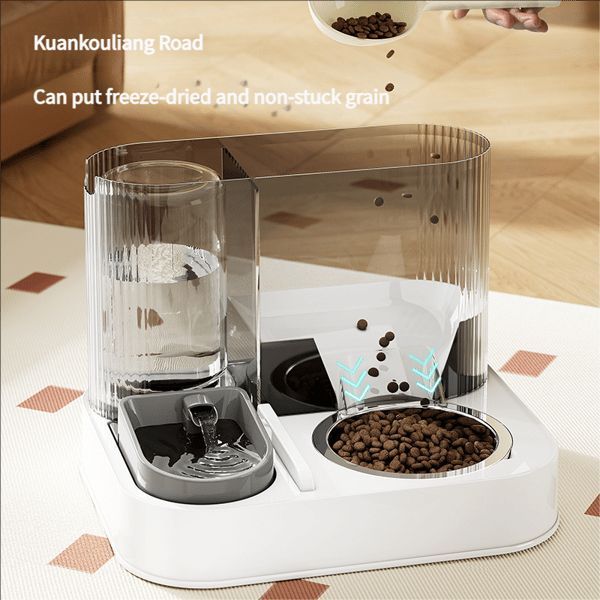 Gray Green Automatic Cat Feeder Cat Water Dispenser Cat Feeding Set Cat Supplies Cat Care view 3