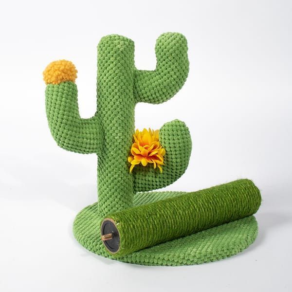 Green Black Cat Scratching Post Cactus Cat Toy Cat Furniture Cat Scratcher Cat Claw Care view 2
