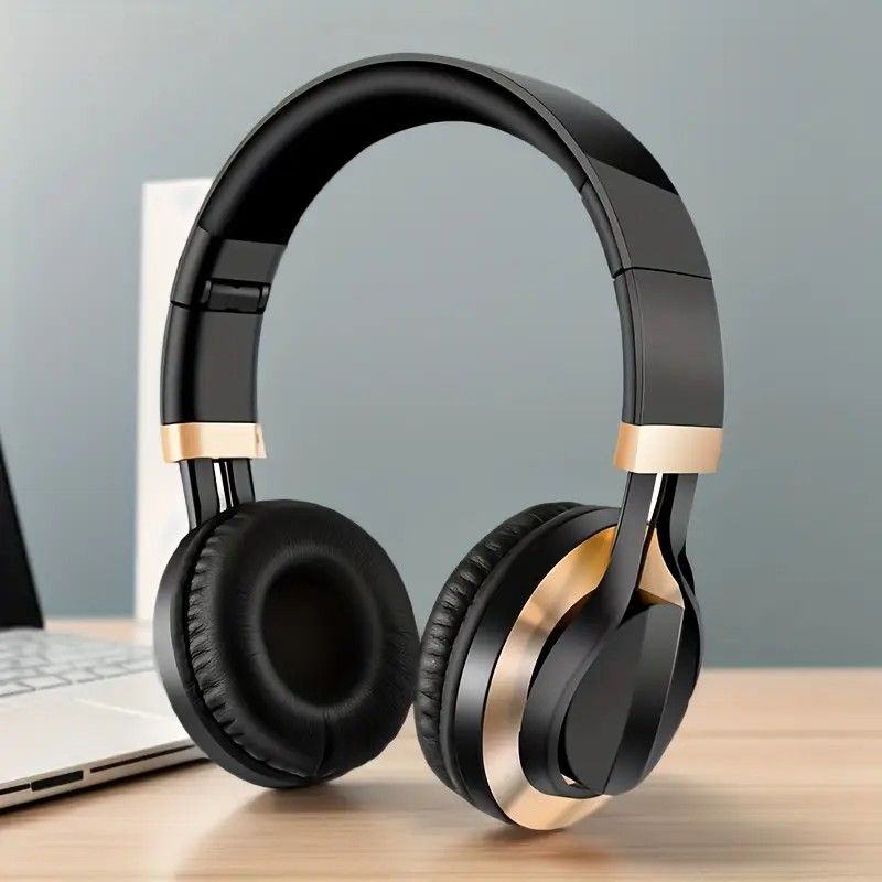 Wired Over-Ear Headset, Portable Folding Heavy Bass Headphones, Built-in Microphone, Compatible with Multiple Devices view 5