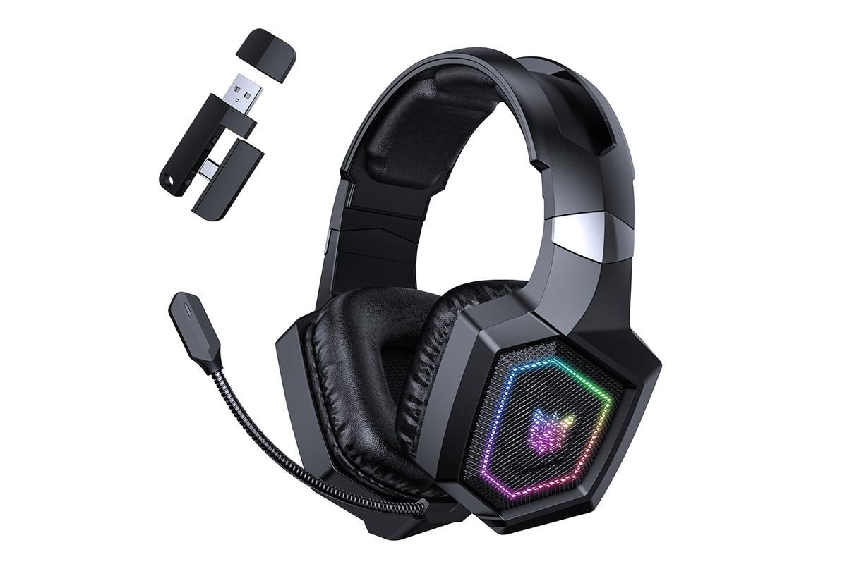 2.4GHz Wireless Gaming Headset with Flip Microphone for PC