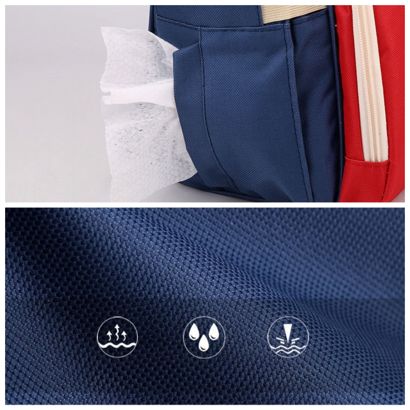 Large Capacity Dry/Wet Separate Nylon Backpack, Multifunctional Portable, Multi-Pocket Baby Diaper Bag Handbag view 5