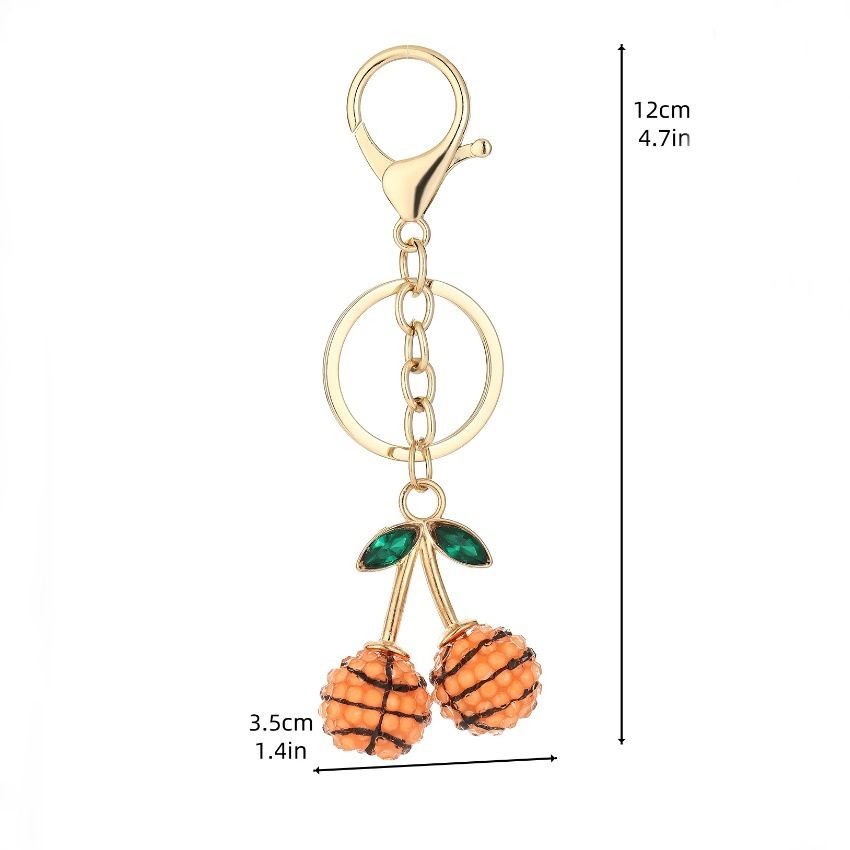 2 Pcs Basketball shape design Creative Sports Ball Cherry Keychain – Cute Resin Charm for Car Keys, Bags & Backpacks view 4