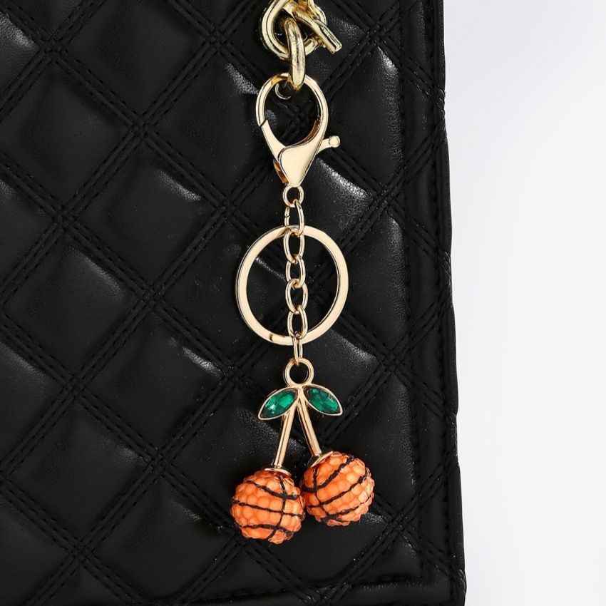 2 Pcs Basketball shape design Creative Sports Ball Cherry Keychain – Cute Resin Charm for Car Keys, Bags & Backpacks view 5