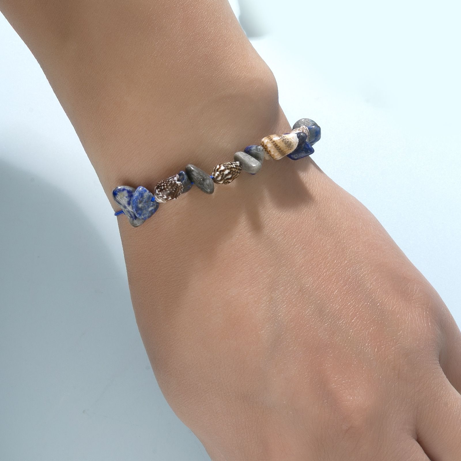 Boho Braided Shell & Crystal Bracelet Set – 12-Piece Adjustable Woven Jewelry with Conch, Beads & Stone Charms view 4