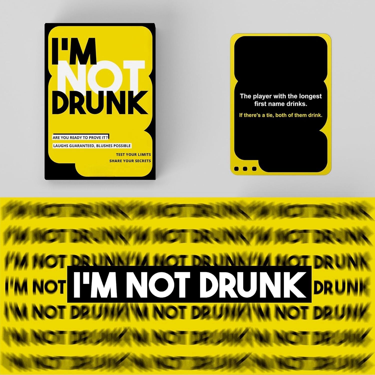 I'M NOT DRUNK Drinking 55-Card Game - Compact Party Fun Multiple Players Drinking Card Game Set for Friends, Couples & Game Nights view 2