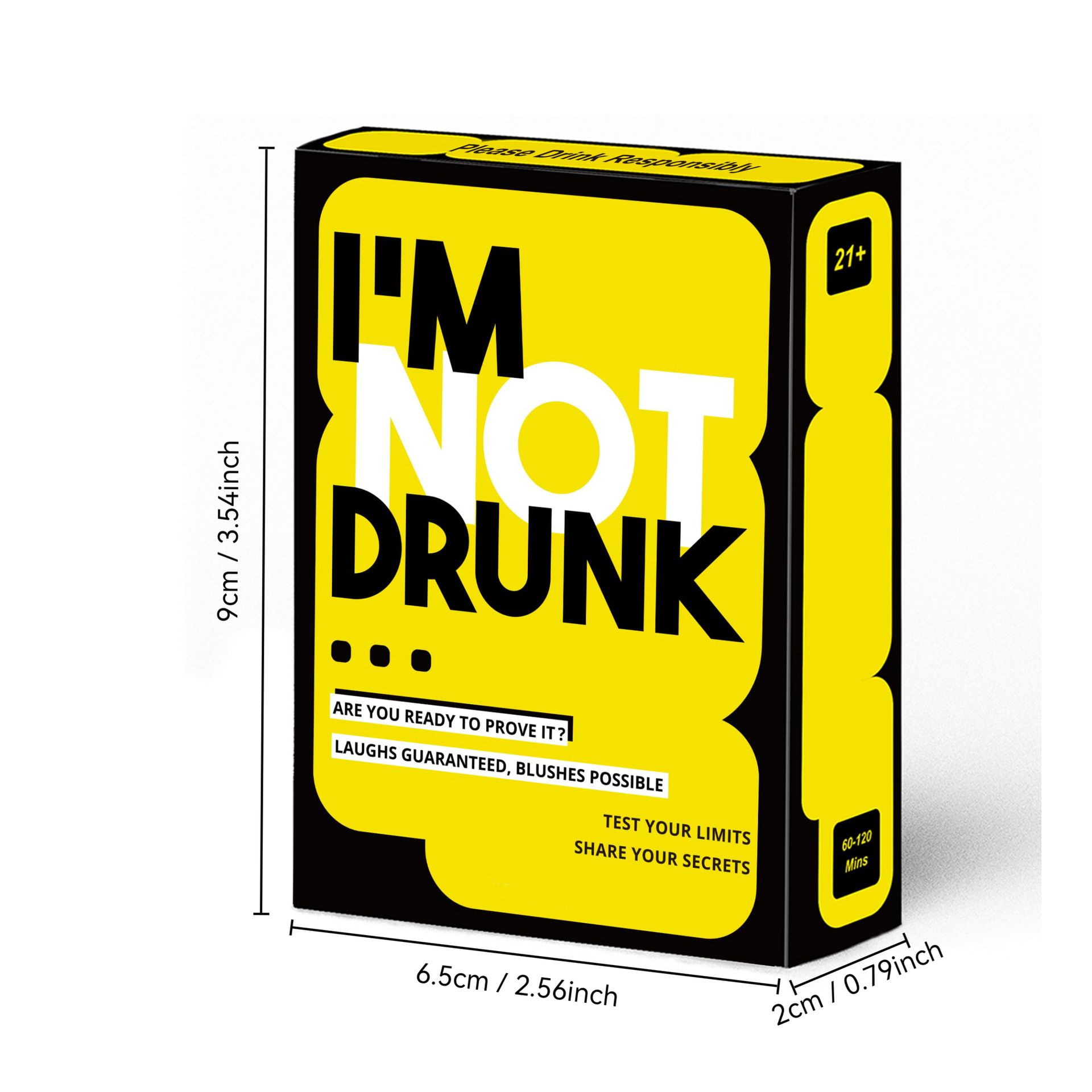 I'M NOT DRUNK Drinking 55-Card Game - Compact Party Fun Multiple Players Drinking Card Game Set for Friends, Couples & Game Nights view 5