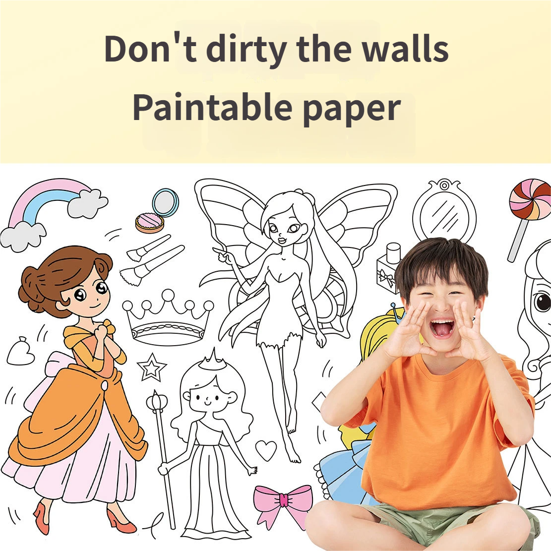 Kids Reusable Coloring Paper Roll view 2
