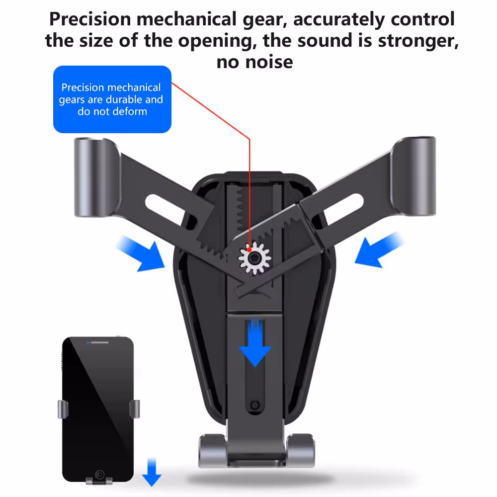 2-Piece Winter Car Safety & Comfort Driving Set with Car Air Vent Gravity Phone Holder and Warm Five-Finger Touchscreen Gloves – One Hand Auto Grip, Triangle Stability & Gravity Locking, All-Season Esports Conductive Touchscreen Gloves view 4