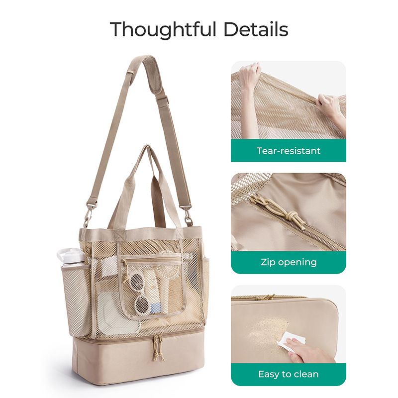 Beach Travel Mesh Tote Bag view 8