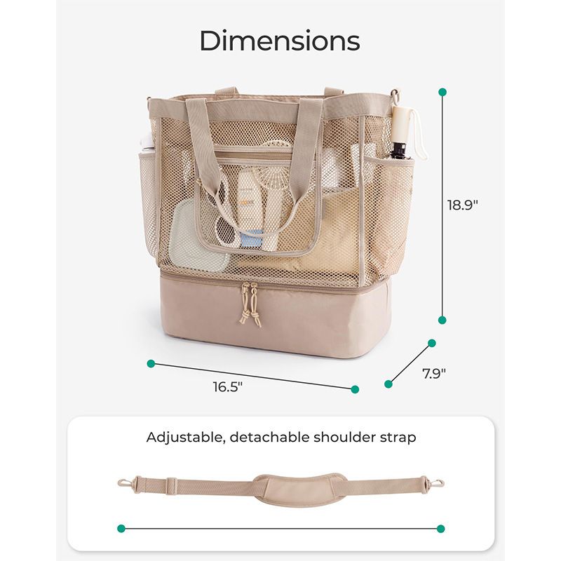 Beach Travel Mesh Tote Bag view 4