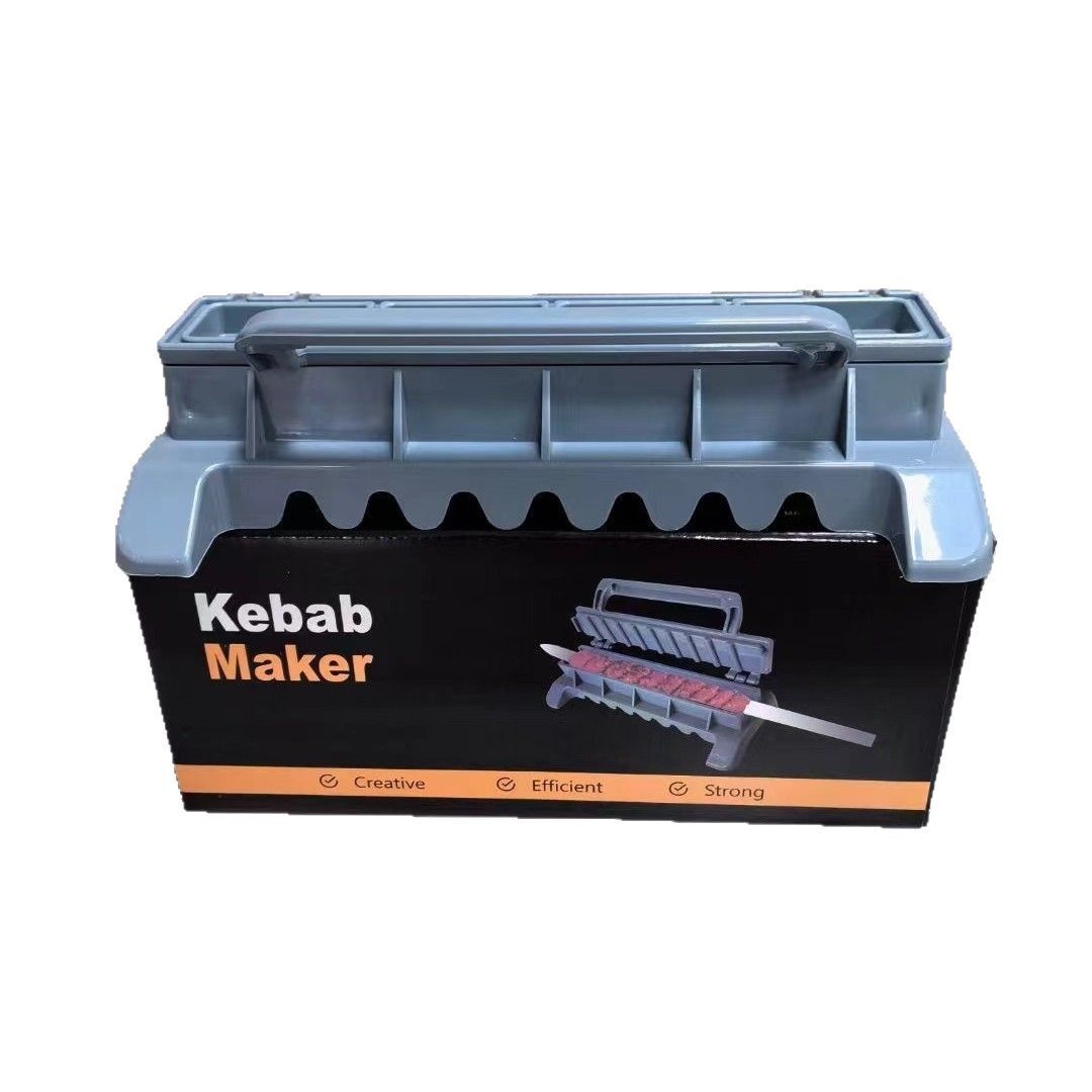 White Portable Folding Kebab Maker and BBQ Skewer Tool - Hygienic Quick Efficient Kebab Preparing for Outdoor BBQ, Camping & Kitchen Cooking view 5