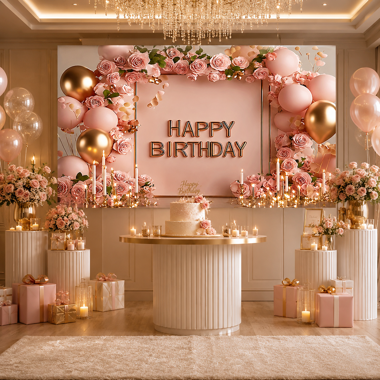 Happy Birthday Party Backdrop Cloth view 4