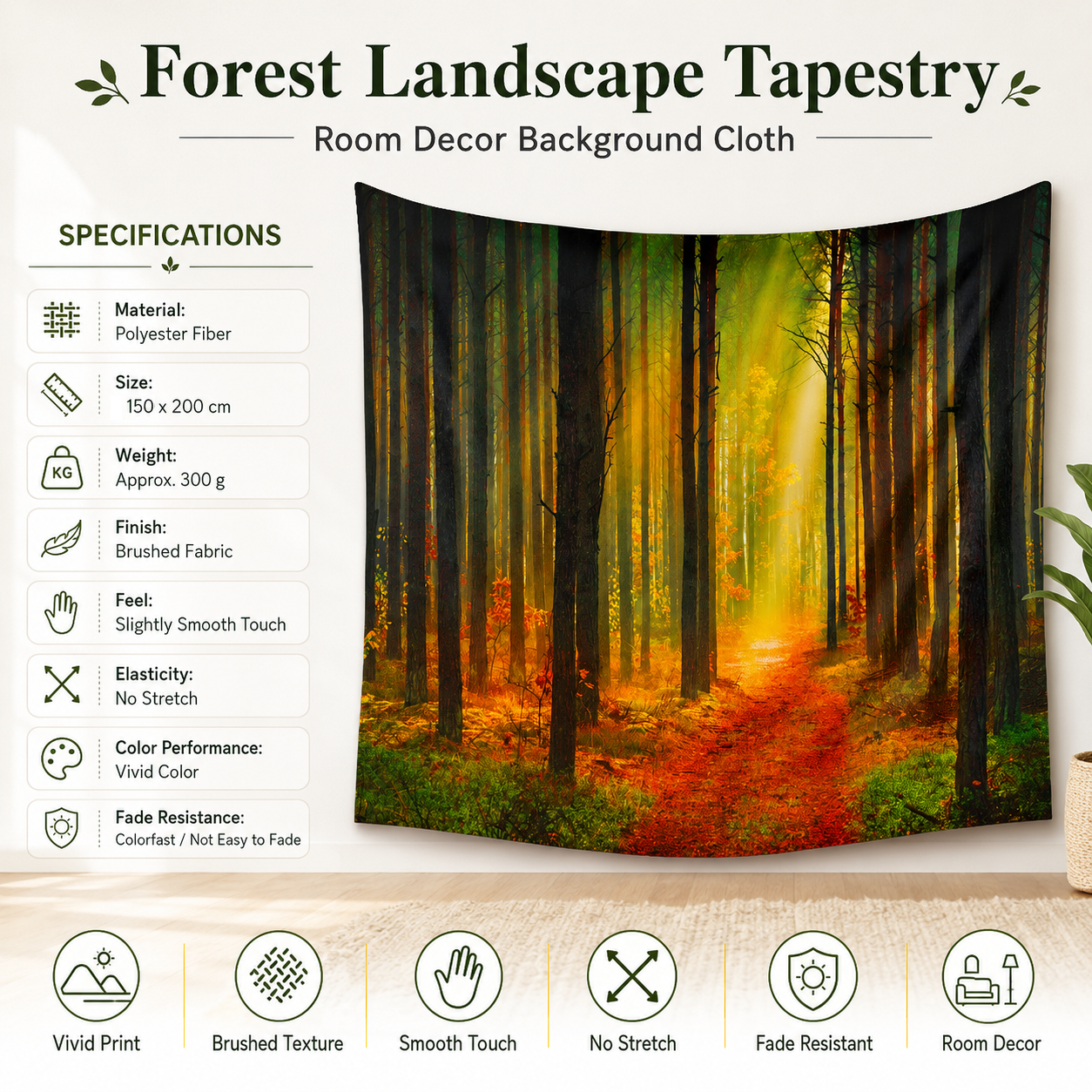 Nature Scenery Tapestry Wall Hanging view 6