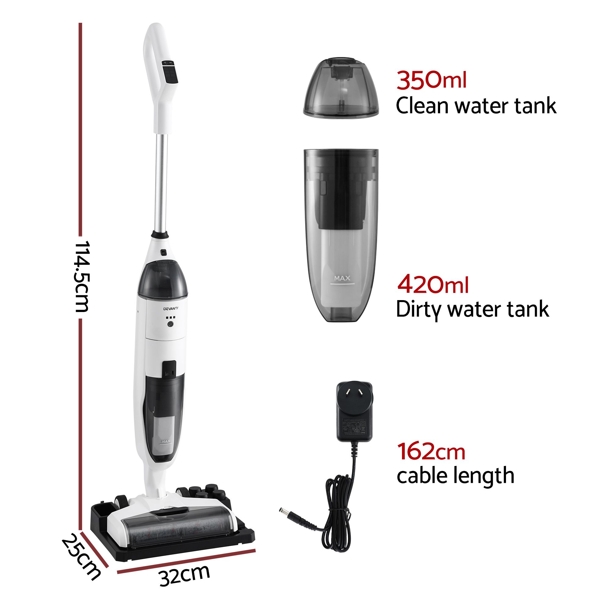 Devanti Wet Dry Stick Vacuum Cleaner 200W view 2