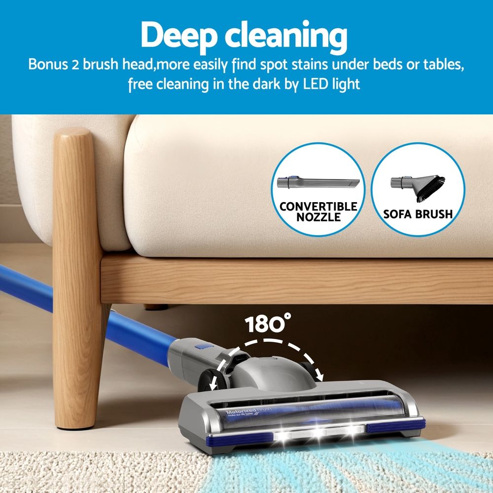 Devanti 300W Cordless Stick Vacuum Cleaner Black view 4