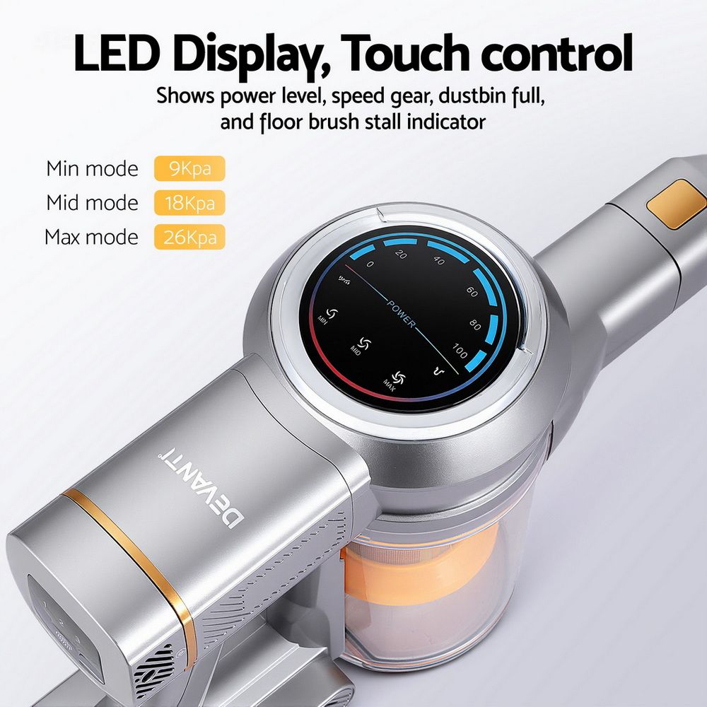 Devanti 300W Cordless Stick Vacuum Cleaner Golden view 3