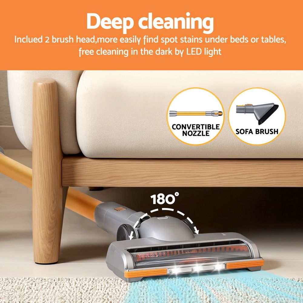 Devanti 300W Cordless Stick Vacuum Cleaner Golden view 4