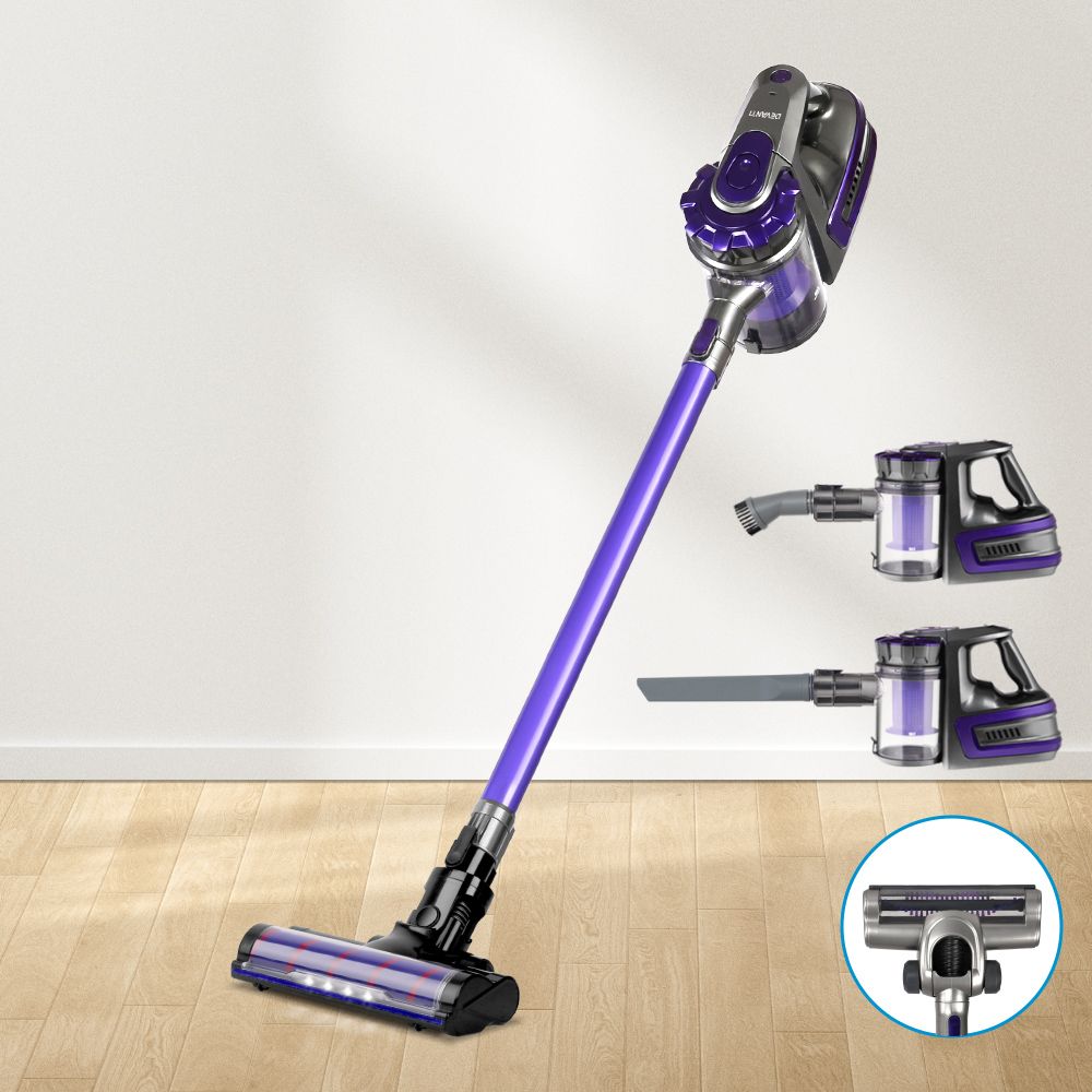 Devanti Cordless Stick Vacuum Cleaner Roller Brush 150W Purple