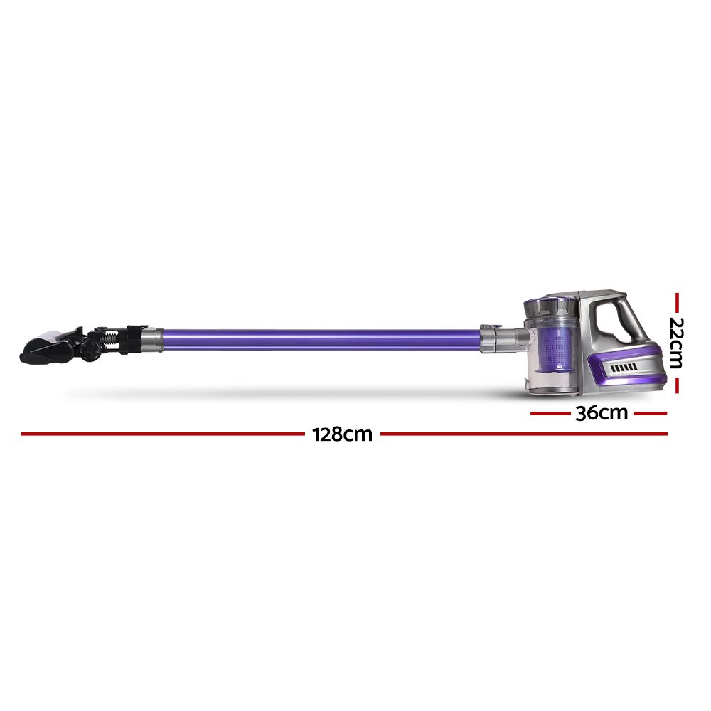 Devanti Cordless Stick Vacuum Cleaner Roller Brush 150W Purple view 2