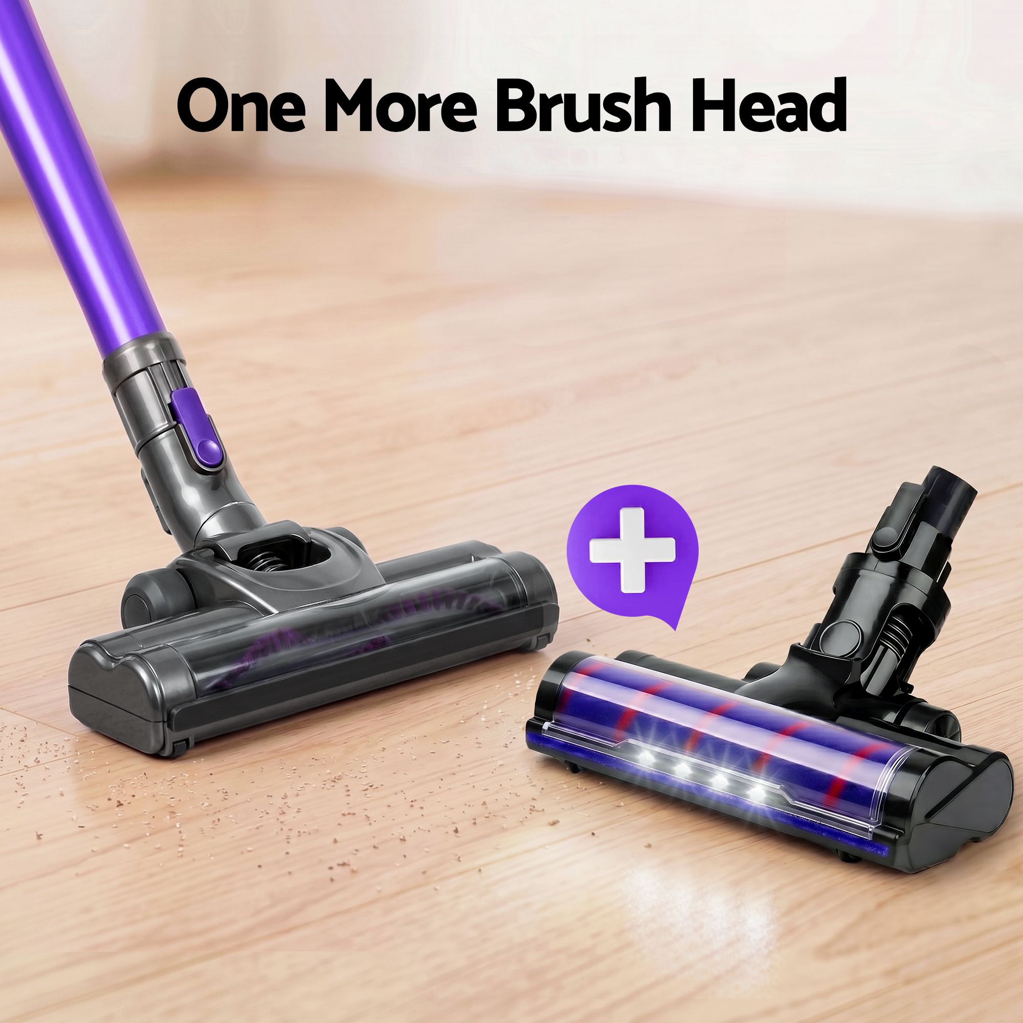 Devanti Cordless Stick Vacuum Cleaner Roller Brush 150W Purple view 3