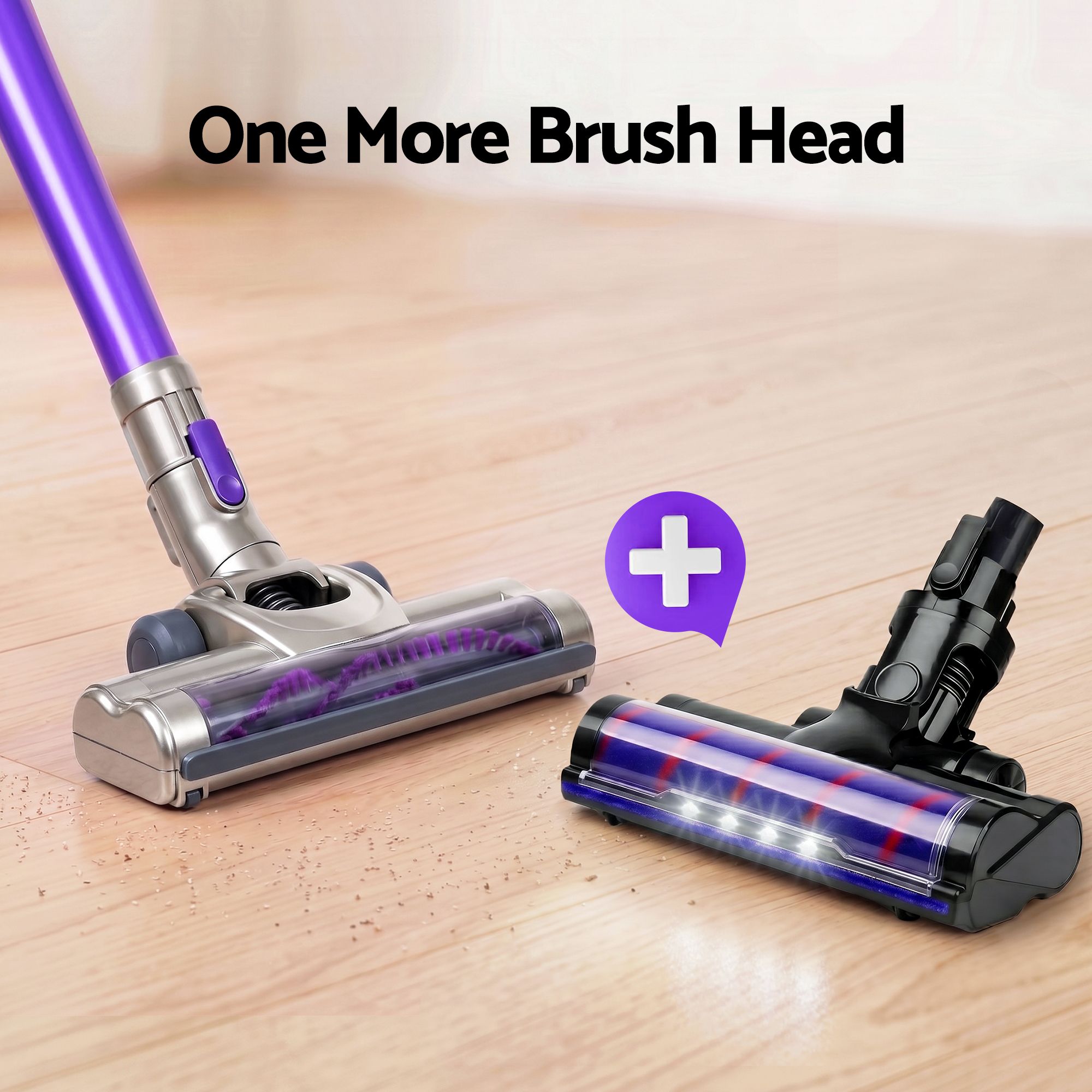 Devanti Stick Vacuum Cleaner Roller Brush 150W Purple Grey view 3