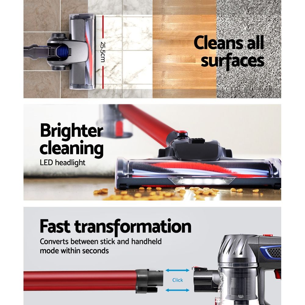 Devanti Bagless Cordless Stick Vacuum Cleaner 150W 2-Speed view 4