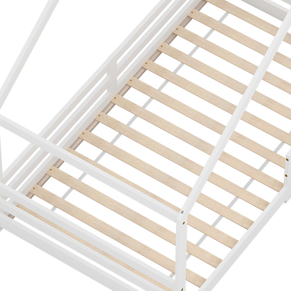 Artiss AMOS Wooden Kids House Bed Frame, White view 4
