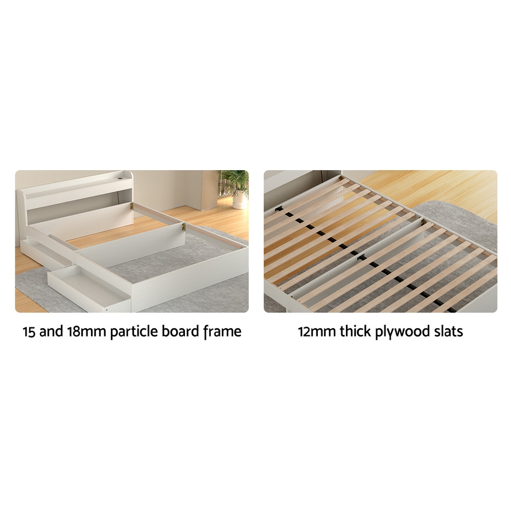 Artiss Aura Storage Bed Frame with Charging Ports view 4