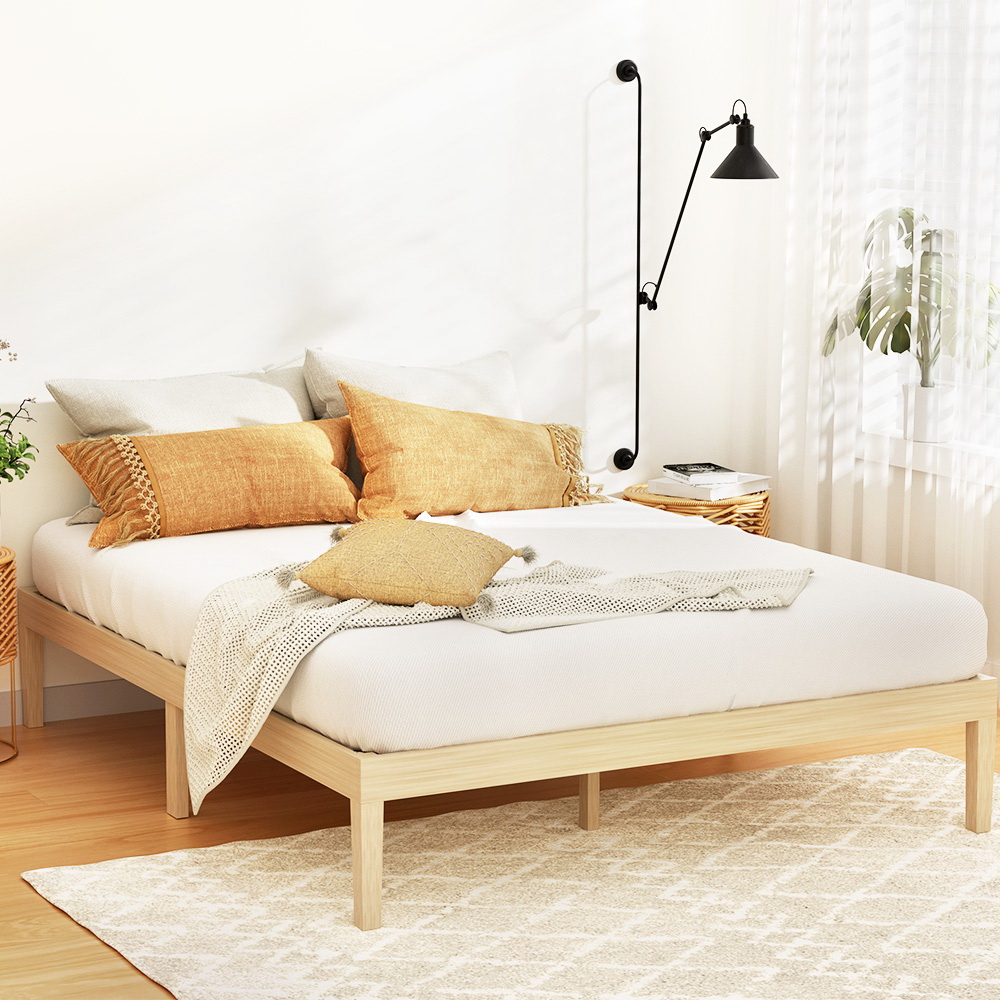 Artiss BRUNO Pine Bed Frame, Timber Platform Base