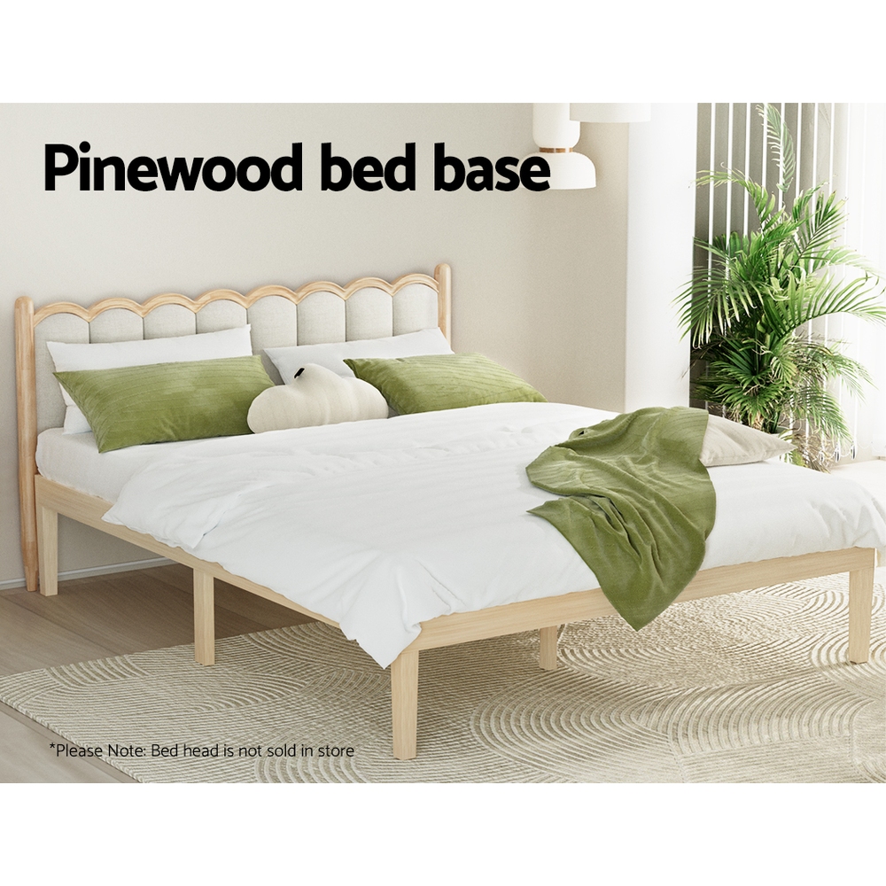 Artiss BRUNO Pine Bed Frame, Timber Platform Base view 4