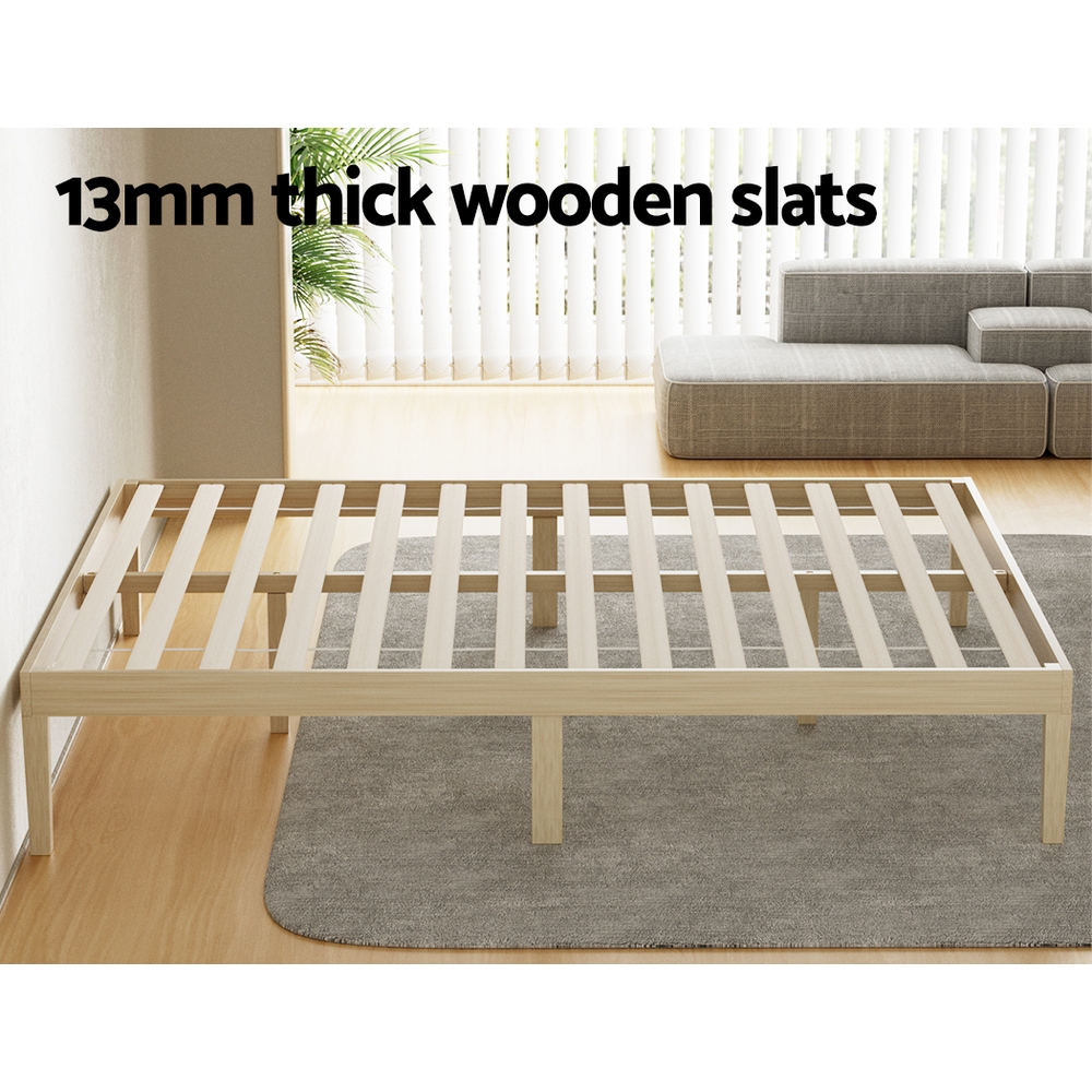 Artiss BRUNO Pine Bed Frame, Timber Platform Base view 5