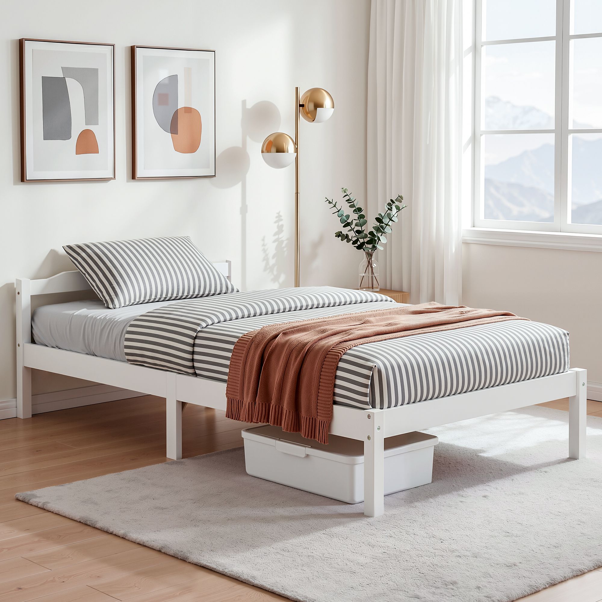 Artiss LEXI Wooden Bed Frame, White