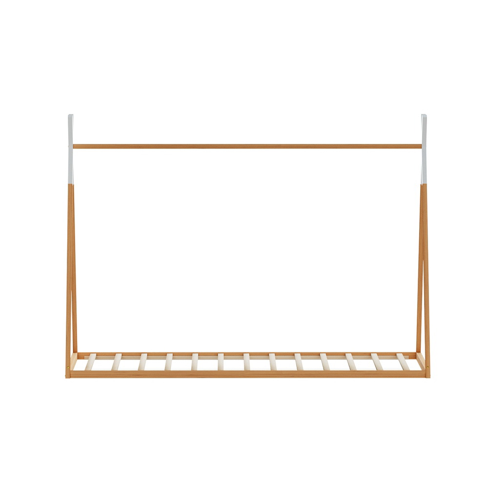 Artiss ENID Wooden Kids House Bed Frame, Oak view 3
