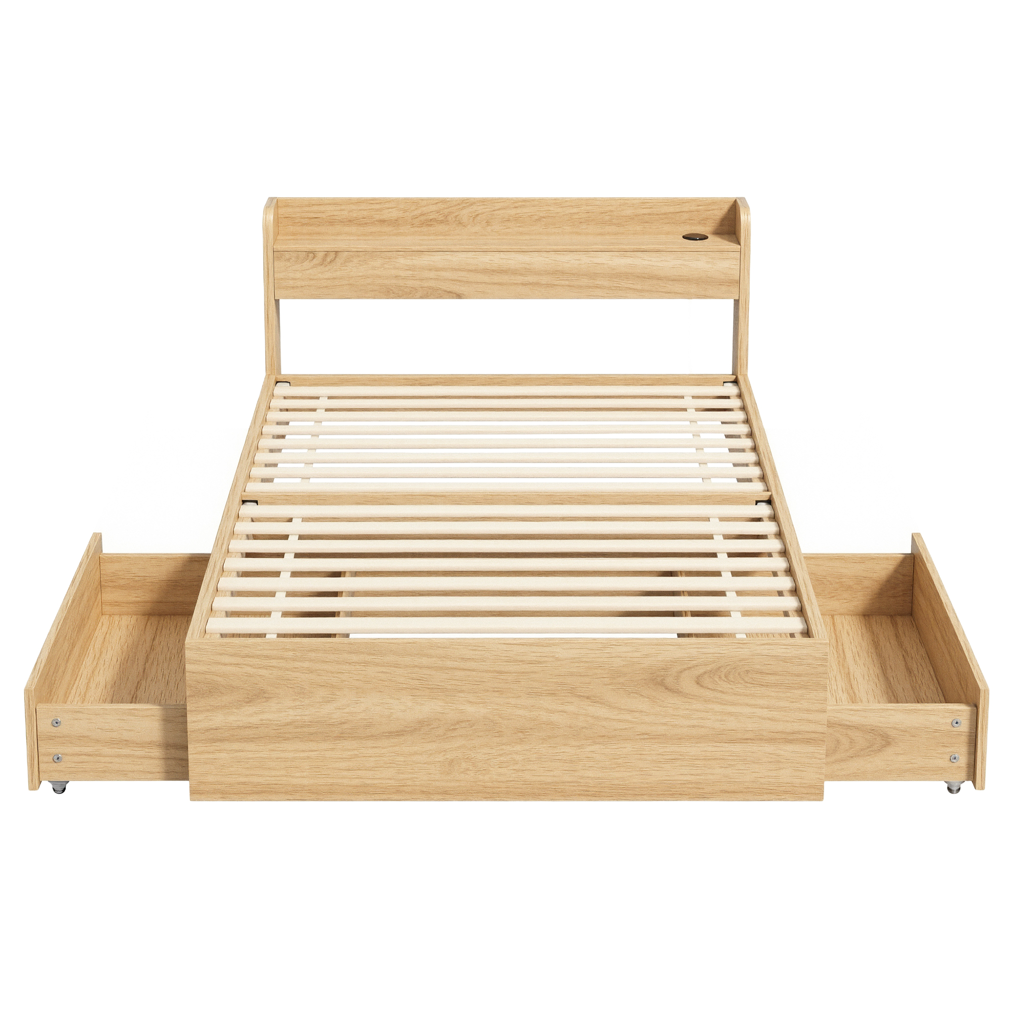 Artiss Aura Single Bed Frame with 2 Drawers and USB Ports view 3