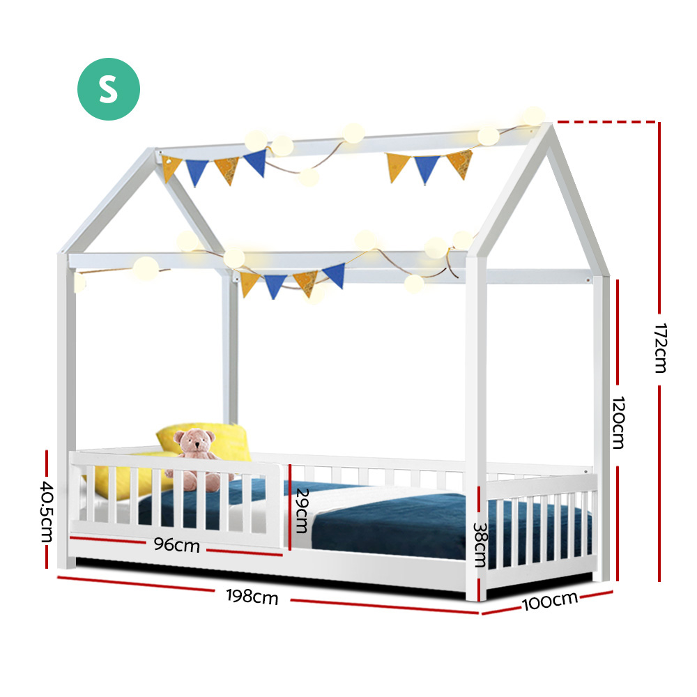 Artiss ROCK Wooden Kids House Bed Frame, 3 Colours view 2