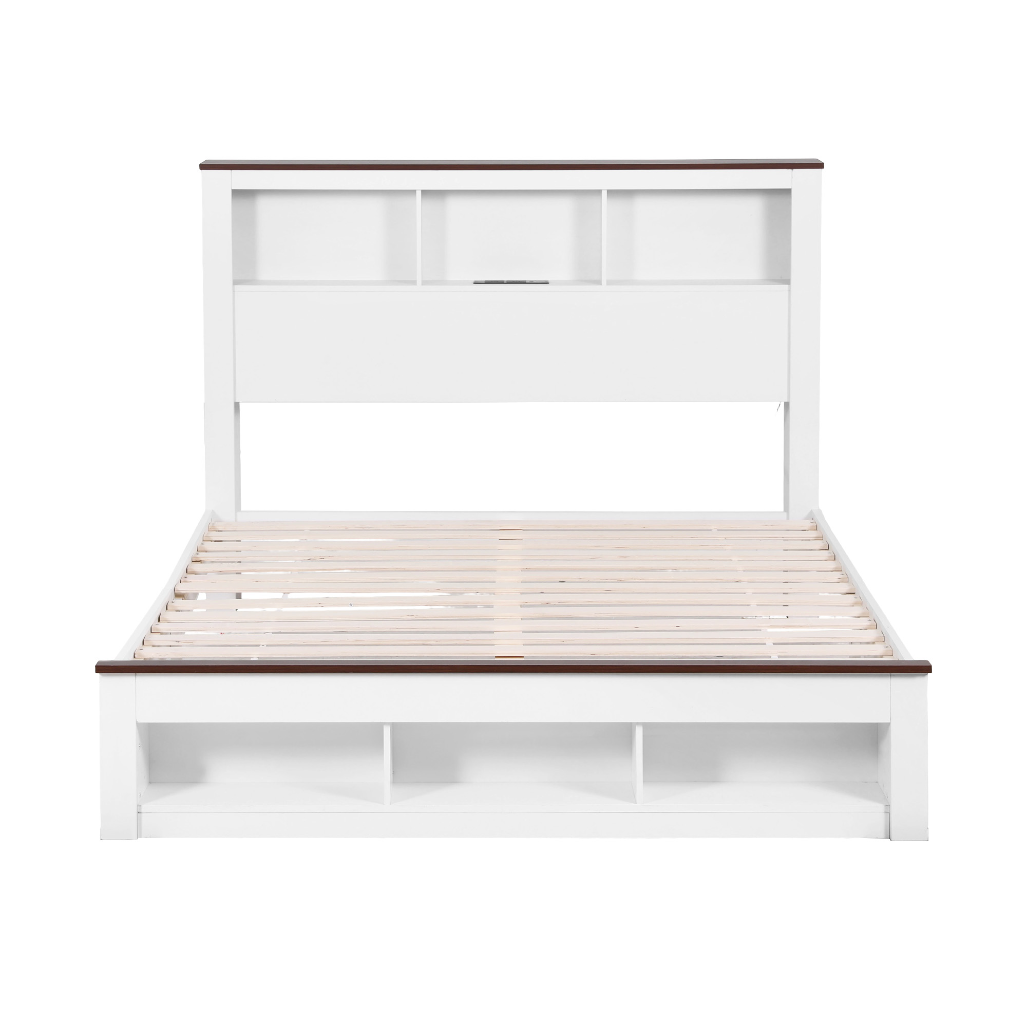 Artiss White Double Bed Frame with LED Light view 3