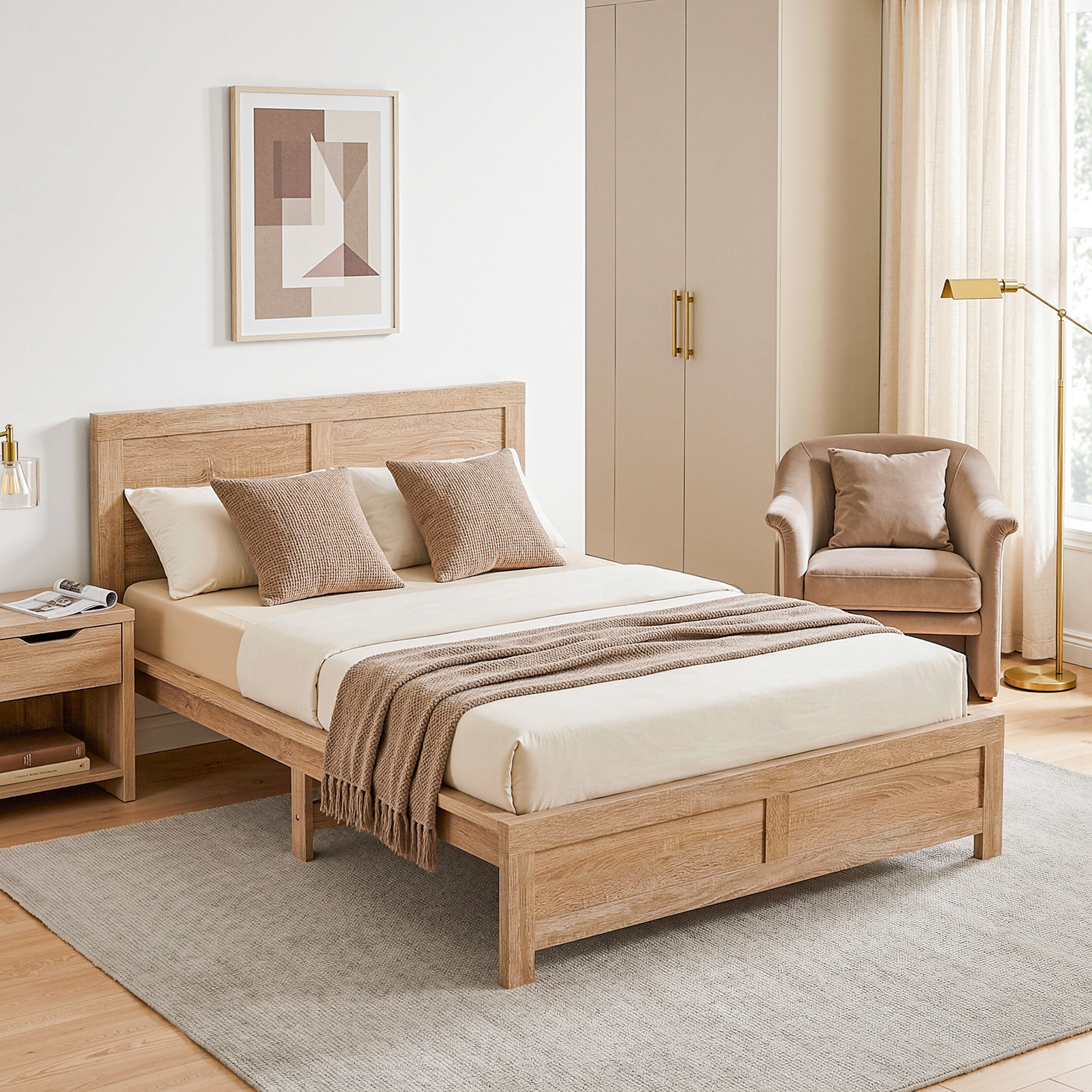 Artiss King Single Wooden Bed Frame
