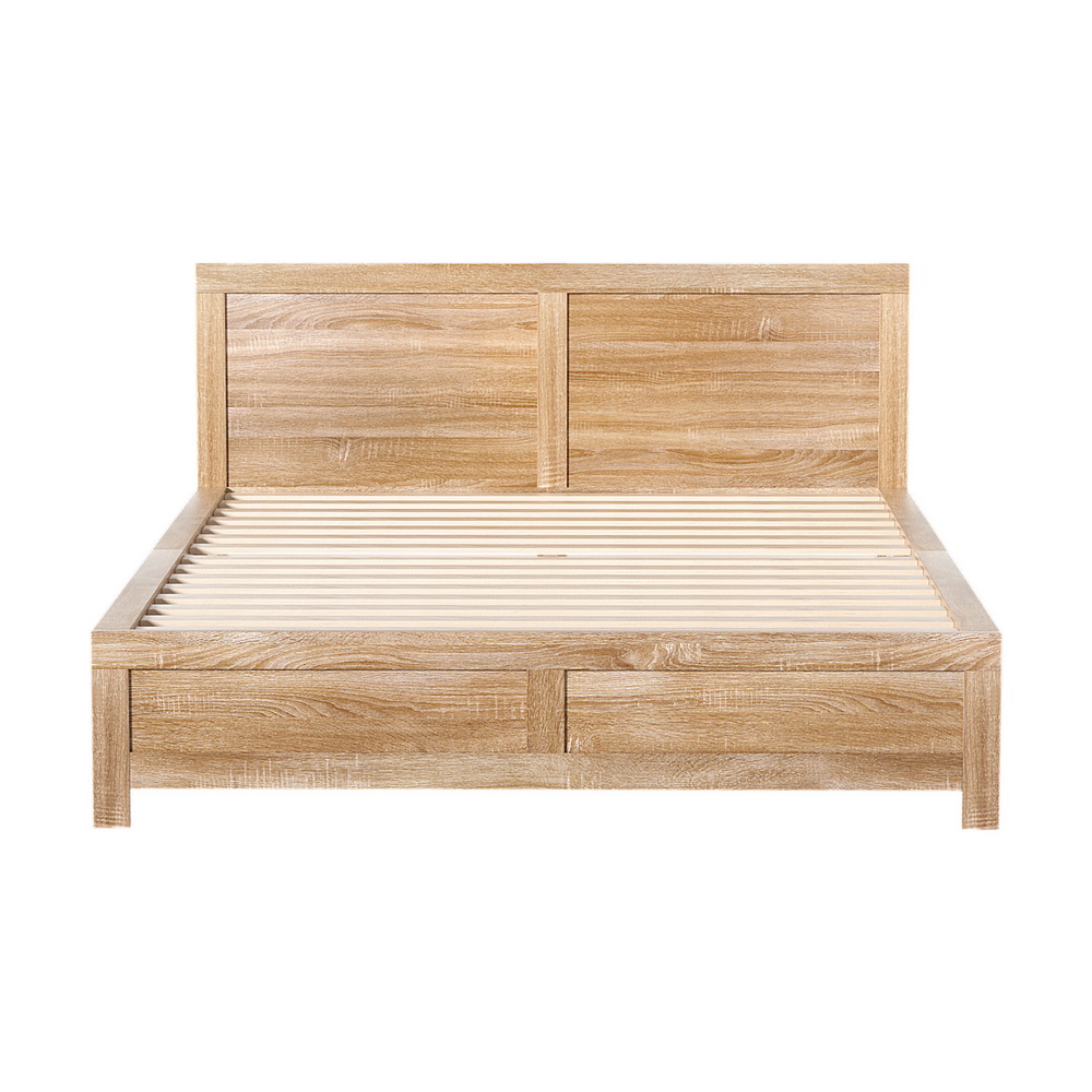 Artiss OATMEAL Wooden Bed Frame, Acacia Wood view 4